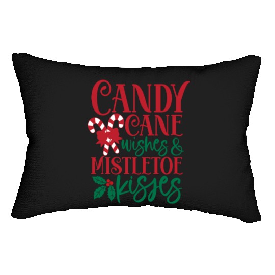 Candy Cane Wishes Mistletoe Kisses Lumbar Pillows