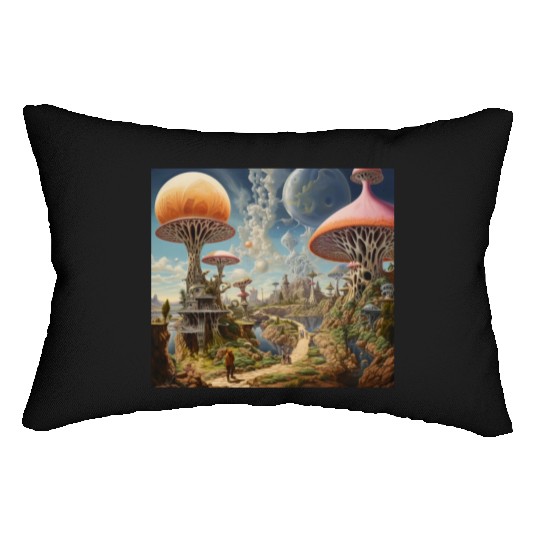 Fantasy Land Graphic Art Print Lumbar Pillows