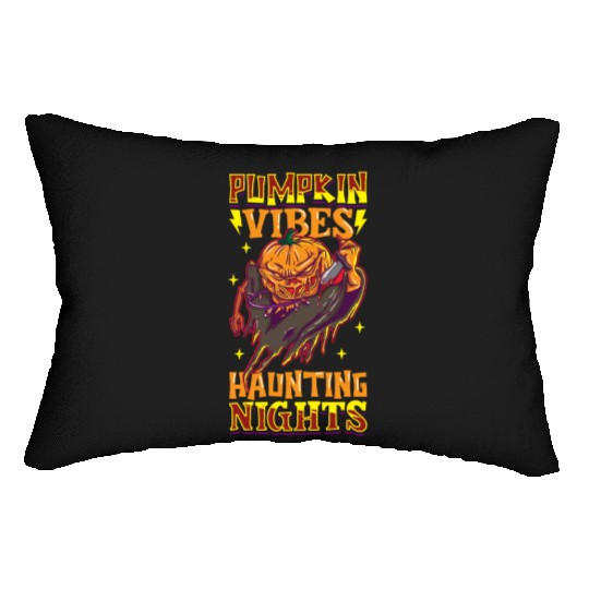 Scary Pumpkin Halloween Costume Autumn Fall Gift Lumbar Pillows