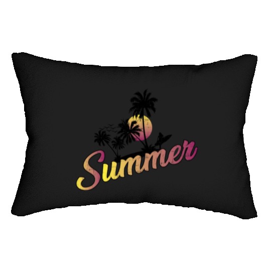 Summer Typography Lumbar Pillows Design