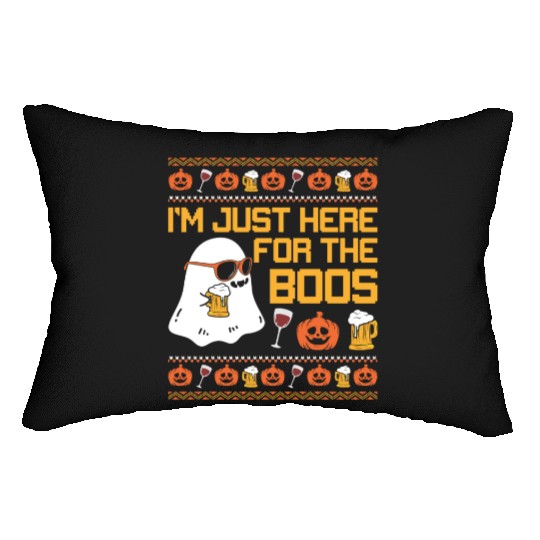 I'm Just Here For The Boos Cute Ghost Funny Women Lumbar Pillows