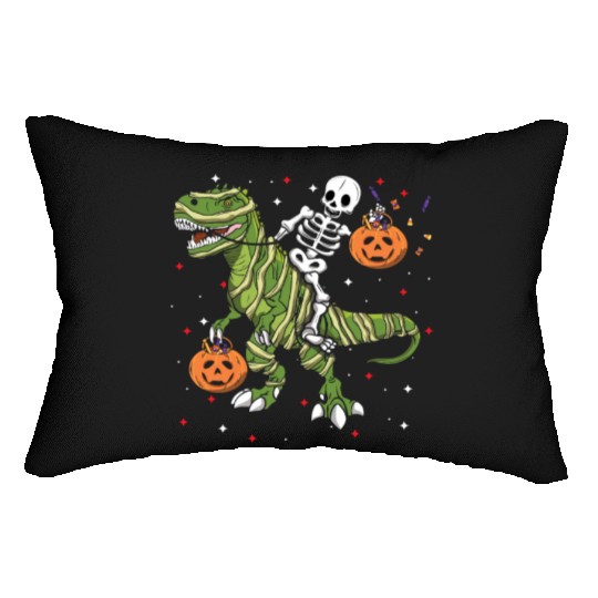 Cool Skeleton Dinosaur Funny Lazy Creepy Halloween Lumbar Pillows