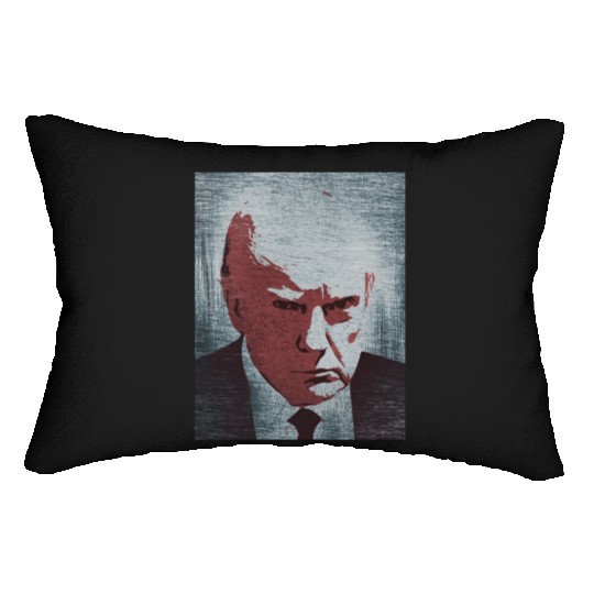 Donald Trump mugshot graffiti Lumbar Pillows