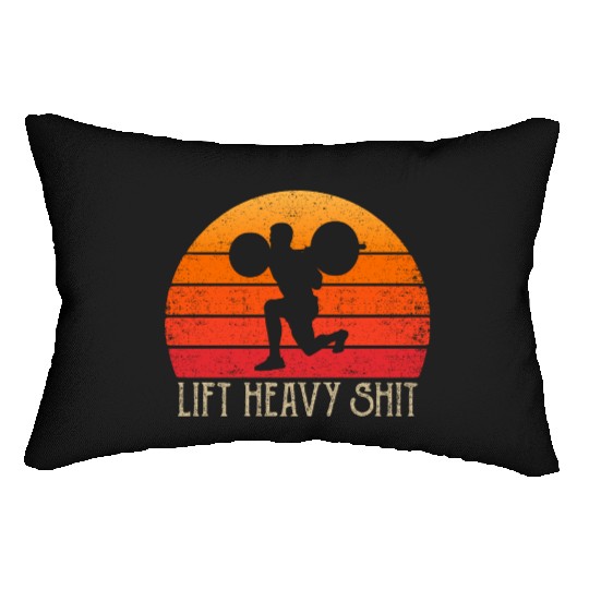 Lift Heavy Gym Clothing Retro Bodybuilding Leg Day Lumbar Pillows