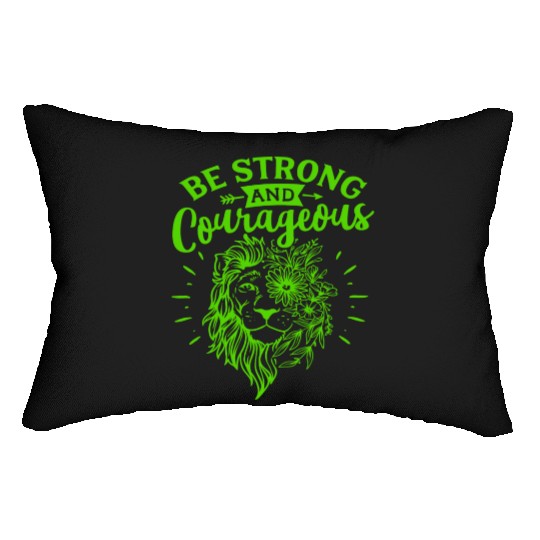 Green And Navy Be Strong Lumbar Pillows