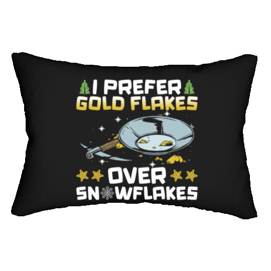I Prefer Gold Flakes Over Snowflakes - Gold Lumbar Pillows