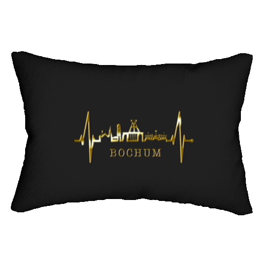 Bochum Skyline Heartbeat Ruhrpott Germany Lover Lumbar Pillows