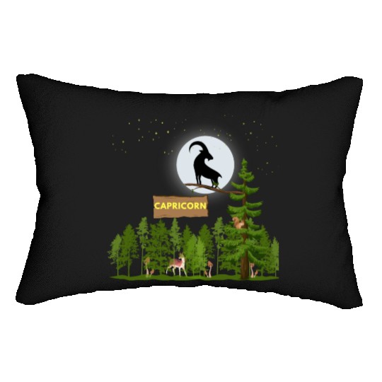 Zodiac Sign Capricorn Astrology Wild Forest Lumbar Pillows