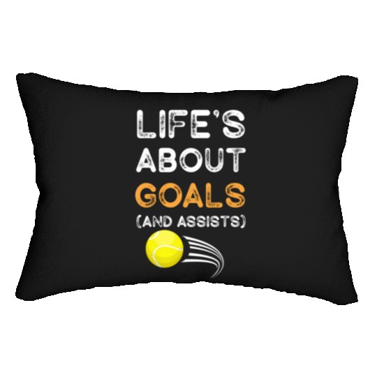 Life's About Goals And Assists Tennis For Dad Lumbar Pillows