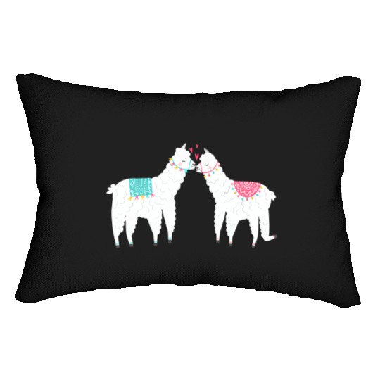 Llama Summer Wedding Anniversary Enet Lumbar Pillows