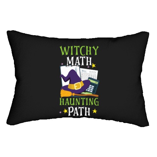 Witchy Math Haunting Path Accountant Halloween Lumbar Pillows