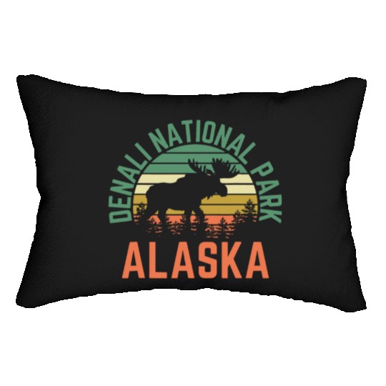 Denali National Park Alaska Moose Hiking Nature Lumbar Pillows