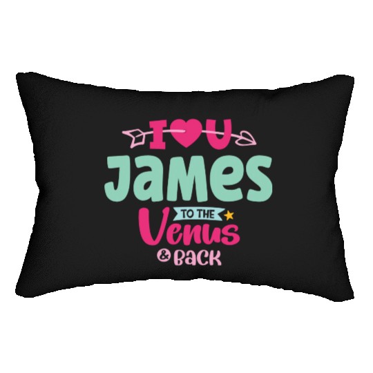 I Love You James Valentines Lumbar Pillows
