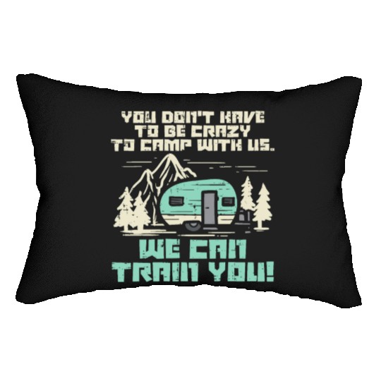 Crazy Camp With Us, Camping Van RV Camper Lumbar Pillows