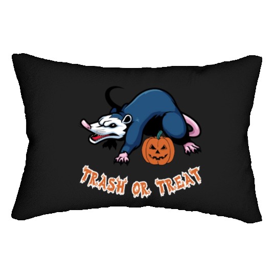 Trash Or Treat Funny Halloween Lumbar Pillows