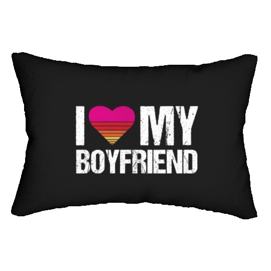 I Love My Boyfriend Heart My Boyfriend Vintage Bf Lumbar Pillows
