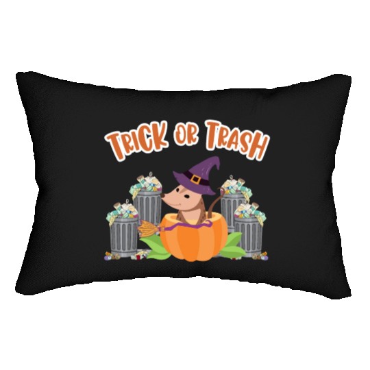 Trick or Trash Happy Halloween Lumbar Pillows