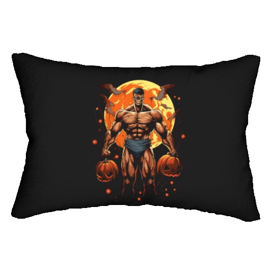 Scary Beast Creepy Swole Halloween Gym Gains Lumbar Pillows