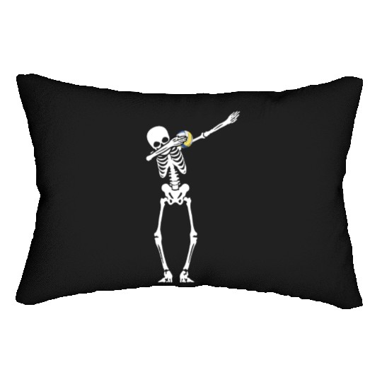 Dabbing Skeleton Playing Volleyball Halloween Lumbar Pillows