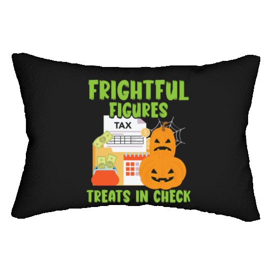 Frightful Figures Treats in Check Halloween Lumbar Pillows