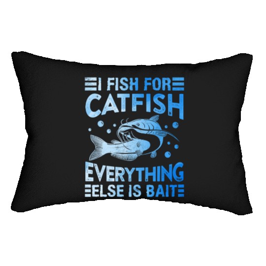Catfish Hobby Angler I fish for Catfish Fishing Lumbar Pillows