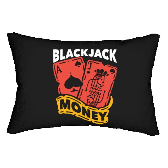 Classic Blackjack Money Casino Card Game Dealer Lumbar Pillows