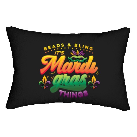 Beads & Bling It's Mardi Gras Things Lumbar Pillows