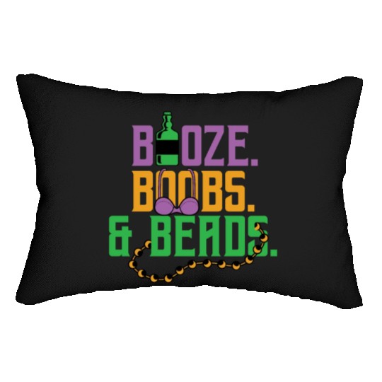 Booze Boobs & Beads Mardi Gras Lumbar Pillows