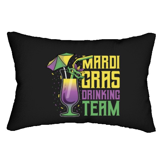 Mardi Gras Drinking Team Lumbar Pillows