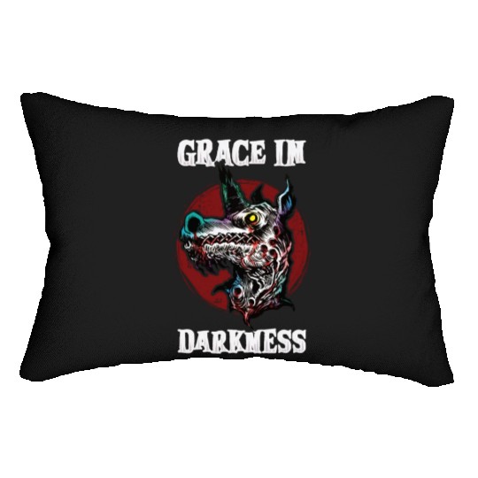 Dark Unicorn Horror Unicorn Midnight Unicorn Dark Lumbar Pillows
