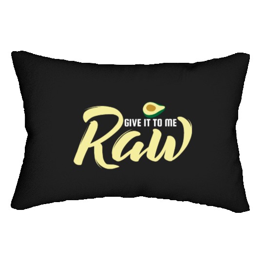 Raw Food Diet Vegan Pun Gluten-Free Meat Green Lumbar Pillows