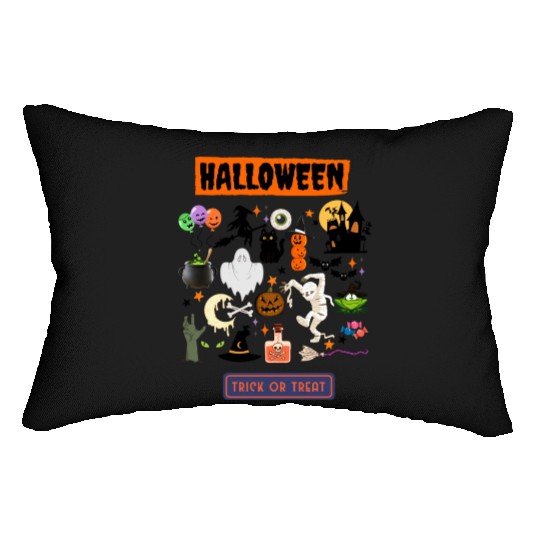 Halloween trick ot treat Lumbar Pillows