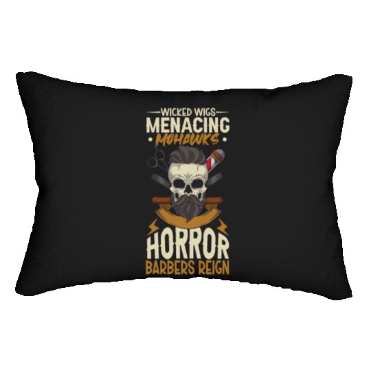 Horror Barber Spooky Hairdresser Hairstylist Hair Lumbar Pillows