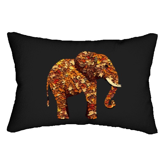 African Elephant in Autumn: Colorful Foliage and Lumbar Pillows