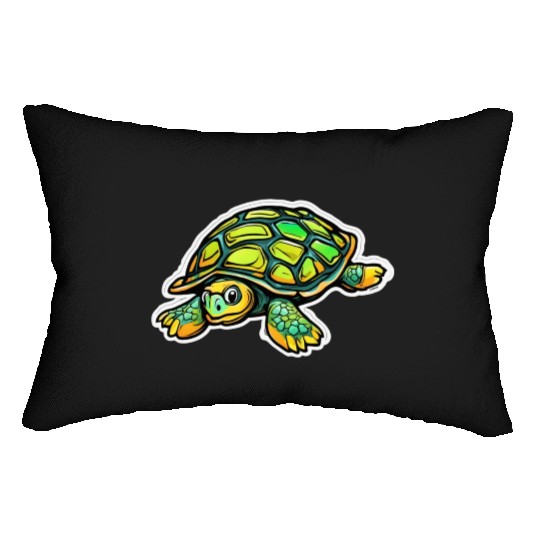 Turtle Animal Turtle Green Lumbar Pillows