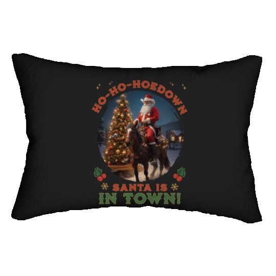 Retro Western Christmas Tree Cowboy Santa Claus Lumbar Pillows