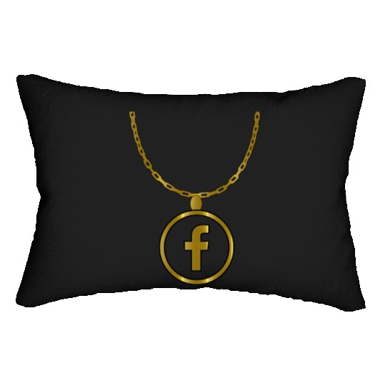 Facebook necklace Lumbar Pillows