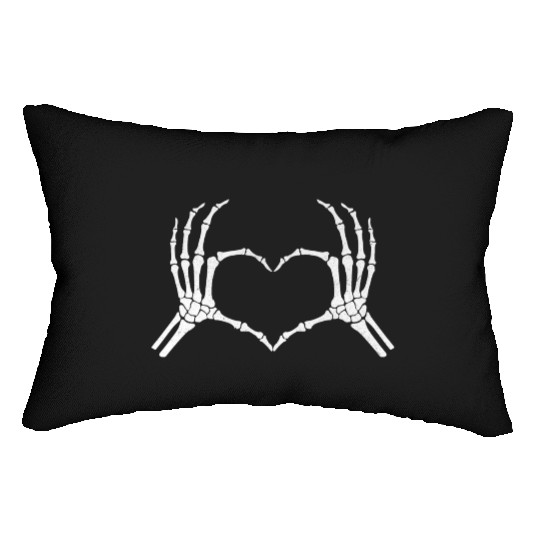 Skeleton Hand Heart Halloween Funny Bones Love Lumbar Pillows