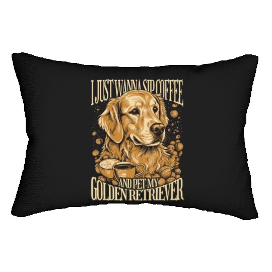 Golden retriever dog realistic Lumbar Pillows