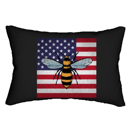 Beekeeper Beekeeping Us Flag Lumbar Pillows