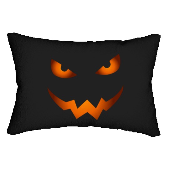 Scary Jack O Lantern Pumpkin Face Halloween Lumbar Pillows
