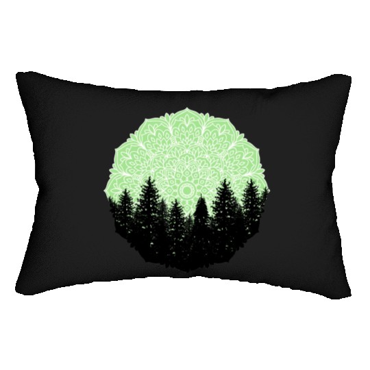 Green Forest Mandala Pacific Northwest Lumbar Pillows