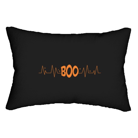 Boo Heart Beat Rate Happy Halloween Scary Night Lumbar Pillows