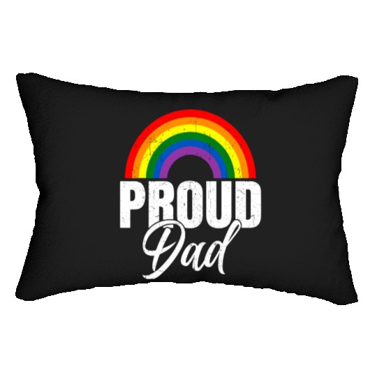 Proud Dad Ally LGBT Lesbian Gay Pride Month LGBTQ Lumbar Pillows