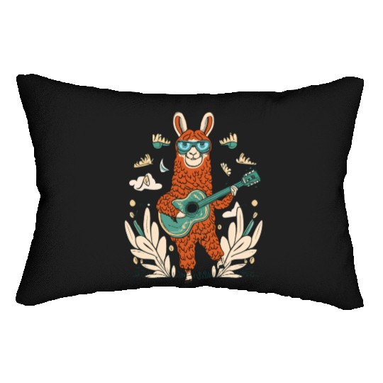 llama song Lumbar Pillows