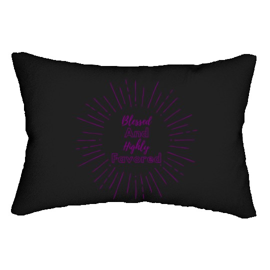 Blessed and Highly Favored Purple Lumbar Pillows