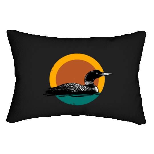 Loon Sunset Faded Look with Retro Colors Lumbar Pillows