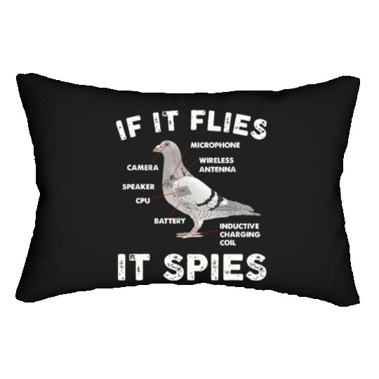 If It Flies It Spies Pigeon Anatomy Bird Aren Lumbar Pillows
