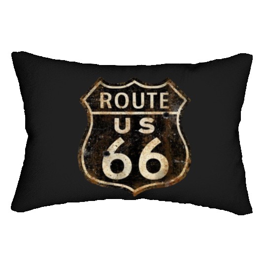 Route 66 vintage sign 2 Lumbar Pillows