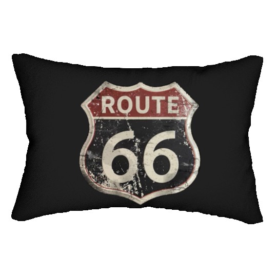 Route 66 vintage sign Lumbar Pillows